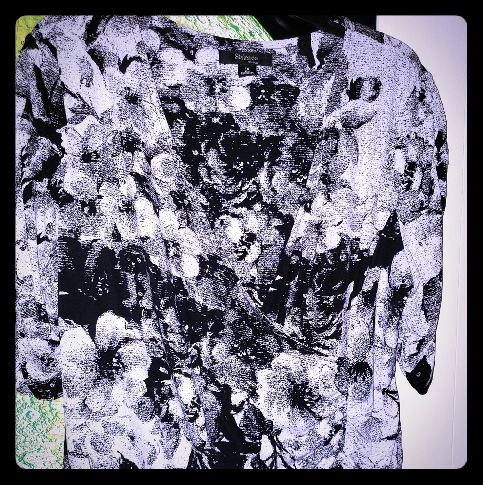 Style & Co. Gorgeous black and white blouse.